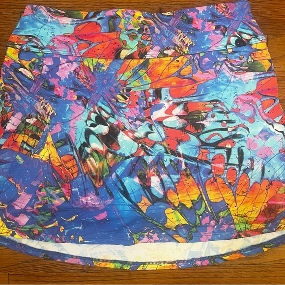 Dona Jo Skort Size 2 Large Blue Multi Athletic Tennis Pickleball - Picture 6 of 9